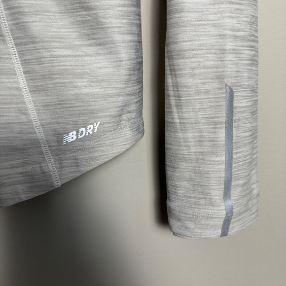 New Balance Women's Gray/Beige Asymmetric Zip Up Performance Track Jacket M - Picture 7 of 16